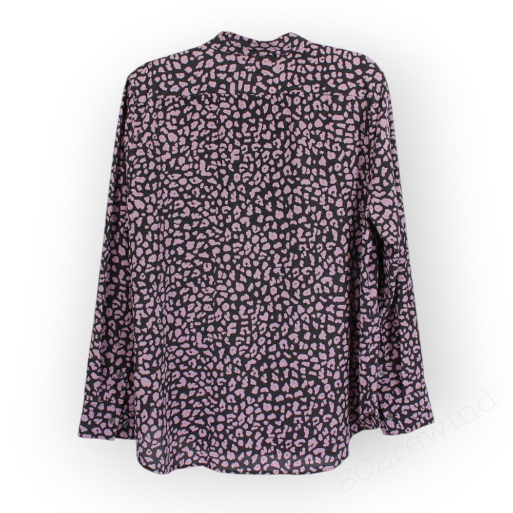 XL Equipment Femme Leema with Pocket 100% SILK Blouse AnimalPrint - Picture 5 of 11